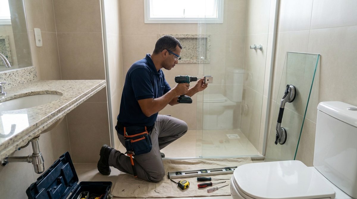 Fixação de perfil de box em Belém‑PA